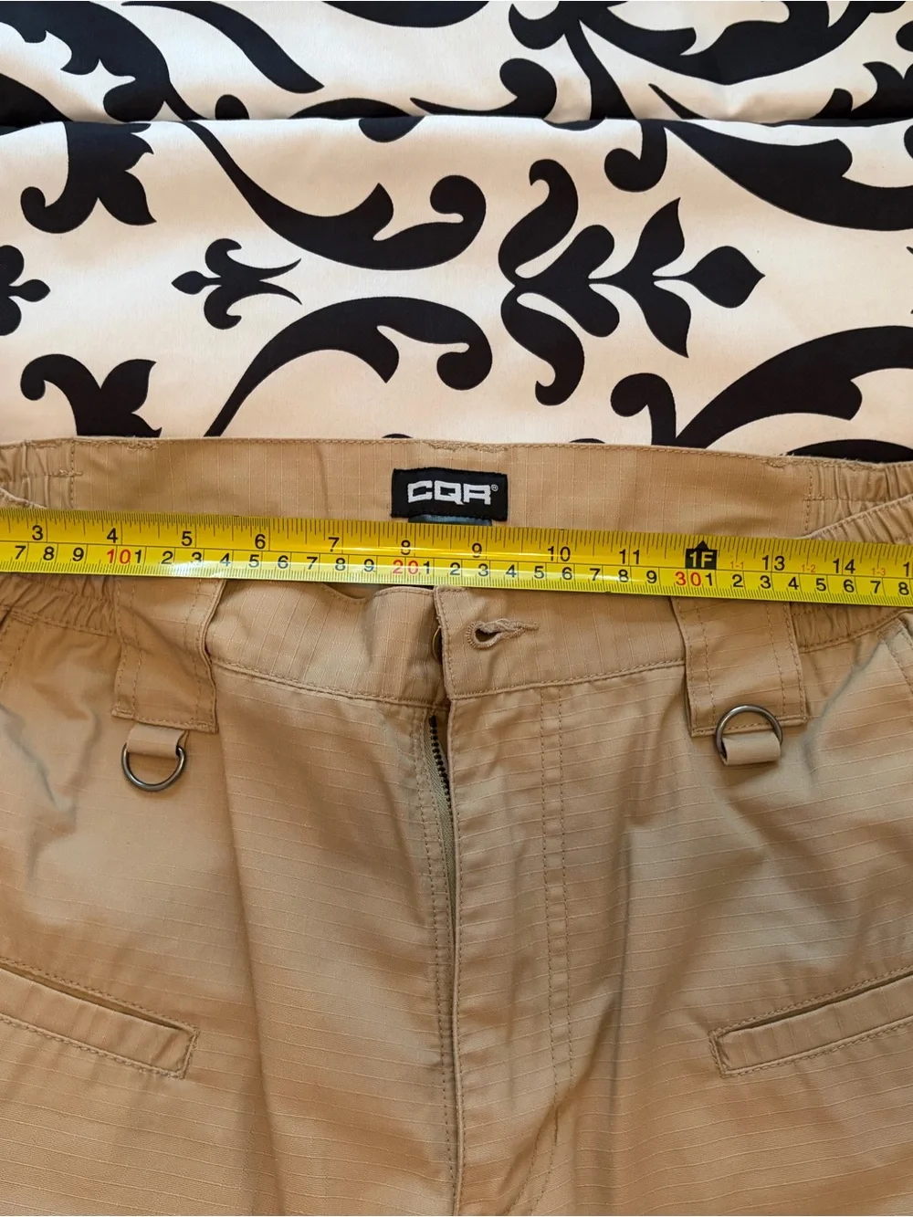Men's Cargo Utility Pants in Tan with Elastic Waist